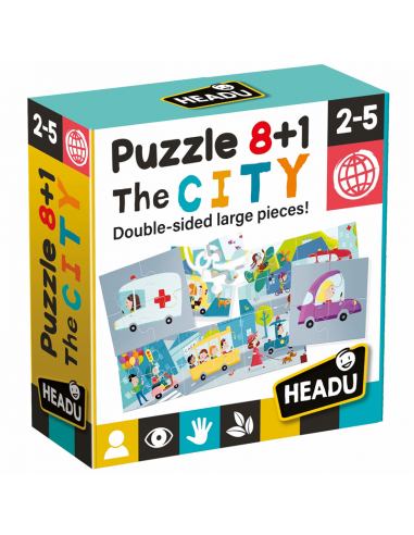 Headu Puzzle 8+1 City (2-5 Yaş)
