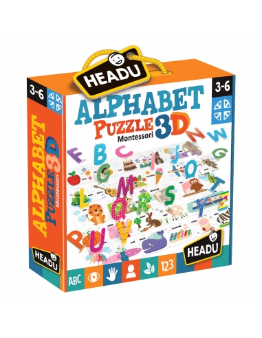 Headu Montessori Alphabet Puzzle 3D (3-6 Yaş)