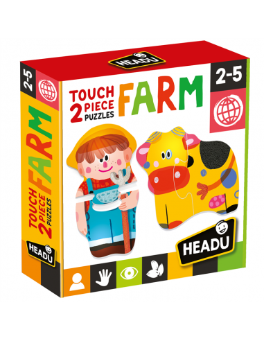 Headu 2 Pieces Puzzle Touch Farm (2-5 Yaş)